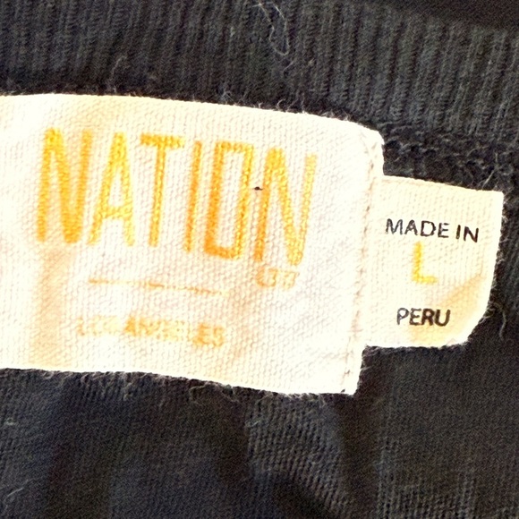 Nation Ltd Jayden Flutter Sleeve Pima Cotton Black Blouse, size Large - Picture 8 of 10